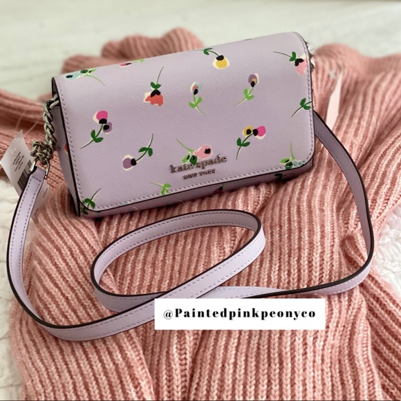 🆕 KATE SPADE | Lilac Purse Cameron Wildflower Ditsy - Picture 8 of 12
